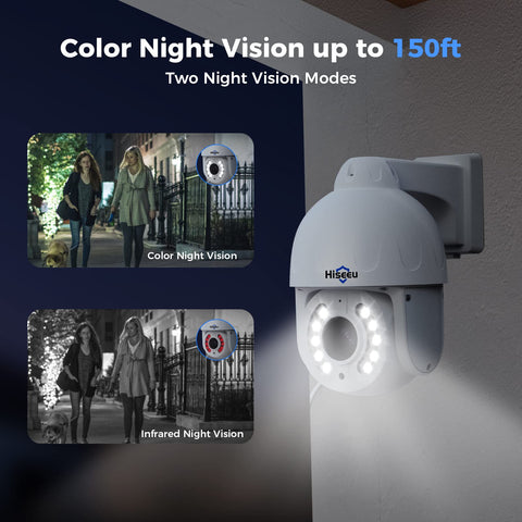 4K 8MP PoE PTZ Security Camera System With All Around Auto Tracking Human And Vehicle Detection Color Night Vision display