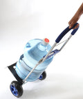 Person using Foldable Trolley Dolly Shopping Cart For Groceries With Heavy Duty Wheels And Removable Bag Rolling Personal Hand Truck