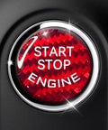 Carbon Fiber Start Button Cover For Cars 25 To 26mm Universal Interior Ignition Button Trim Red Finish