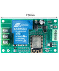 One Channel ESP8266 WiFi Relay Board With ESP 12F 30A Relay And Optocoupler Isolation For Smart Home Wireless Control Development Module Perfect For Remote Automation Powered By DC 7 To 28 V Or 5 V Supply, 78x47mm PCB