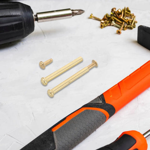 10 Piece Foldable Fan Rivets Golden Steel Fastener Kit for Easy Shaft Replacement and Home Fan Repairs, Includes Clear Installation Guide, Durable Rivets Pins Nails and Fasteners for Quick No Sweat Fixes: golden rivets with drill and screwdriver
