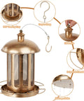 Large Capacity Metal Bird Feeder For Outdoor Hanging Built To Last Heavy Duty Wild Bird Feeder with drainage holes and lid buckle.