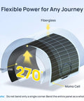 2x130W Flexible Golf Cart Solar Panels With MPPT Boost Controller, 260W Total, Generate Up To 1040Wh Daily, Charge While Driving