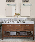Four Light Bathroom Vanity Lighting Fixture With Clear Glass Shades In Oil Rubbed Bronze Finish displayed above double sink.