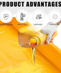 2 Pack Folding Duck Pond Kit With Easy Setup Portable Spill Containment Mini Berm Platform Tray 4 Ft By 4 Ft By 6 Inch Yellow Waterproof Heavy Duty PVC Coated Polyester Durable Outdoor Pond Accessory with liquid pouring demonstration