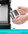 Top Shelf Espresso Machine Featuring A Bright Lcd Screen And Heavy Duty Steam Wand For Pulling Silky Shot Perfection And Rich Houseblend Favorites Whenever You Wanna Sip, steaming milk.