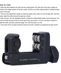 Pipe Cutter For Copper Aluminum PPR Thin Walled Tubes 4 To 28mm With Bearing Knob Adjustment showcasing blades and knob.