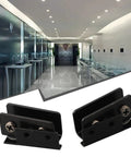 Two Pack Non Perforated Glass Door Hinge For 5 To 8mm Glass No Drill Side Mount Clip Sturdy Stainless Steel in showroom display