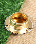 Slick Copper Fire Sprinkler Covers Decorative Escutcheon Caps heavy duty plate on fabric with green grass background.