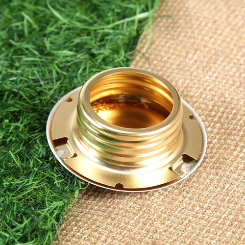 Slick Copper Fire Sprinkler Covers Decorative Escutcheon Caps heavy duty plate on fabric with green grass background.