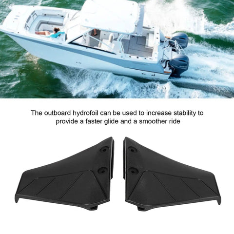 Boat with Hydrofoil Stabilizer Fins For 4 To 50HP Outboard Motors Plastic Construction With Stainless Hardware Reduces Drag