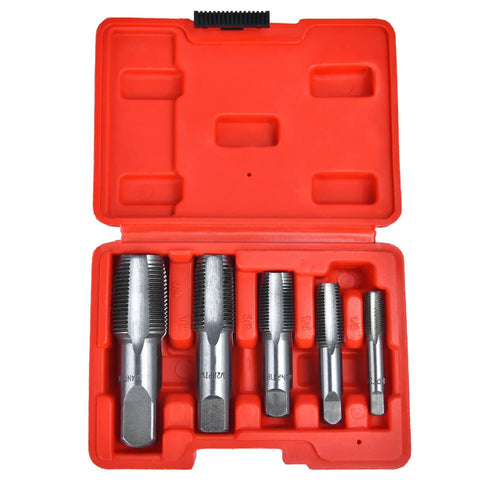 Go To Pipe Thread Forming Taps Set For Cleaning And Rethread Damaged Or Jammed Pipe Threads 5 Piece High Speed Steel Kit