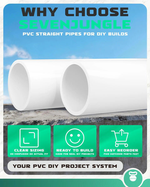 Durable 2 Inch PVC Pipe 2 Pack 17 Inch Length Schedule 40 For DIY Projects Greenhouse Frames