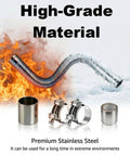 Flexible Stainless Steel Exhaust Tubing 1.5 In ID X 27.6 In Laser Welded Flex Pipe Kit with fire and ice backdrop