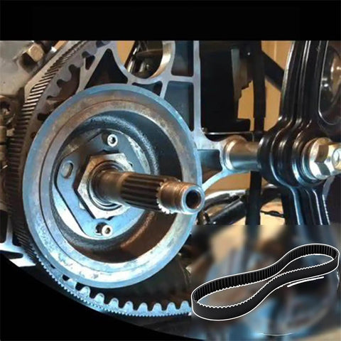 Black Rear Drive Belt For Harley David Touring 2004-2006 FLHT Screamin Eagle 132 Inch Replacement Part near rear wheel assembly.