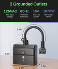 No Fuss Outdoor Light Timer With 3 Grounded Outlets Waterproof Dusk To Dawn Controller dimensions and specifications