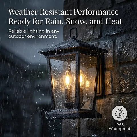 Rugged Outdoor Wall Lantern For Porches And Patios, Weatherproof Aluminum Sconce With Clear Glass Shade, Black Anti Rust Exterior Light Fixture, Easy No Fuss Install With Bottom Opening For Quick Bulb Replacement