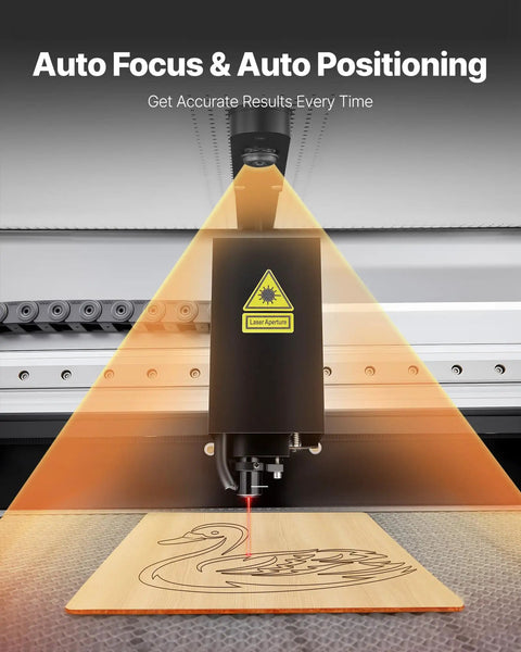 55W CO2 Laser Engraver And Cutter With 20x12 Inch Working Area Desktop Machine engraving swan design on wood