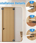 Installation details for Stainless Steel Hidden Door Hinge Pivot For Secret Rooms And Concealed Bookcase Heavy Duty Built To Last