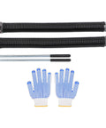 Upgrade Your Garage Door With This Tough Blaihild Torsion Spring Kit, Includes Two Heavy Duty Steel Rods And Safety Gloves For Easy DIY Repair Fixing Loose Doors Fast No Pros Needed. Two black garage door torsion springs, steel rods, and grip gloves