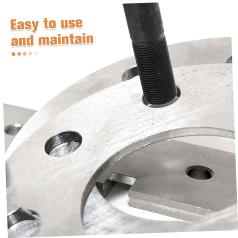 Close-up of a Hydraulic Punch Driver Kit for Electrical Conduit and Metal Sheets in action, highlighting ease of use.