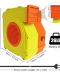 Dual Mode 1300W 1600W Commercial Air Blower With One Point Seven HP And Two Point One HP Motors, dimensions and design details