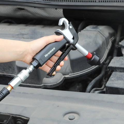 High Flow Air Blow Gun With Adjustable Trigger And One Eighth Inch Rubber Tip Set Delivers 70 CFM At 90 PSI 120 PSI Max Aluminum