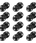 25 Sets Of 15mm Metal Snap Buttons For Clothes And DIY Crafts Black Copper Snap Fasteners With 25 Male And 25 Female Parts Durable Build For Jackets Bags Vests And Other Sewing Projects Easy To Sew Snap Fasteners displayed