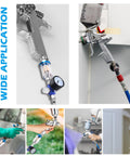 Universal One Quarter Inch Air Regulator Kit With Gauge For Pneumatic Spray Guns in use on various applications