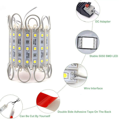 Brighten Your Storefront With Waterproof 5050 SMD LED Window Light Strips Kit 40 Ft Total 80 Modules Ideal For Storefront Signage