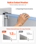 Hand touching Outdoor Kitchen Access Door 30W X 21H Inches In 304 Stainless Steel Double Doors With Vents detailing edge.