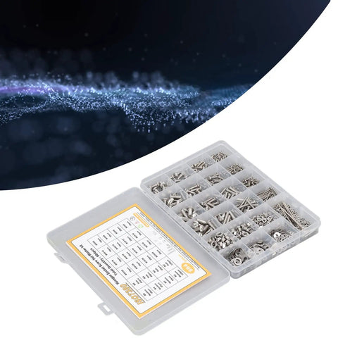 Massive 884 Piece Screw Nut Washer Wrench Kit With M2 M3 M4 M5 Half Round Head Screws Nuts Washers And 4 Hex Wrenches in case