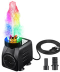 Beast Submersible Fountain Pump With Lights 16W 800 Liters Per Hour Flow 8.86ft Lift Ultra Quiet Operation Includes 2 Nozzles