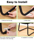 Step-by-step installation of Heavy Duty Furniture Sliders Strips Roll Right Out On Carpet Or Hardwood Floor on chair legs.