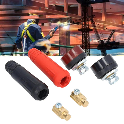 Beefy Heavy Duty Welding Cable Panel Connector Set With Quick Connect Plugs And Sockets For Plug And Play TIG Power Delivery