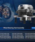 Front Wheel Hub And Bearing Assembly 5 Lug With ABS Fit For Nissan Altima 07-18 Maxima 09-21 Pathfinder 13-20 Murano 09-18 Quest 11-17 Infiniti QX60 14-20 QX50 19-21 Direct Replacement.