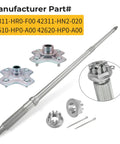 Slap On These Heavy Duty Rear Axle Shaft And Wheel Hub Pair Kit For Honda Rubicon 500 Foreman 500 Rig 42311 HR0 F00 42610 HP0 A00 parts view with shafts and hubs
