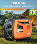 Powerful 5000W Inverter Generator For Home Backup And Outdoor Adventures gas powered with Eco Mode in yard setting.