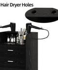 Mobile Salon Station On Wheels For Hair Stylists And Barbers Sleek Black Trolley Cart With Swivel Casters Pro Grade Organizer