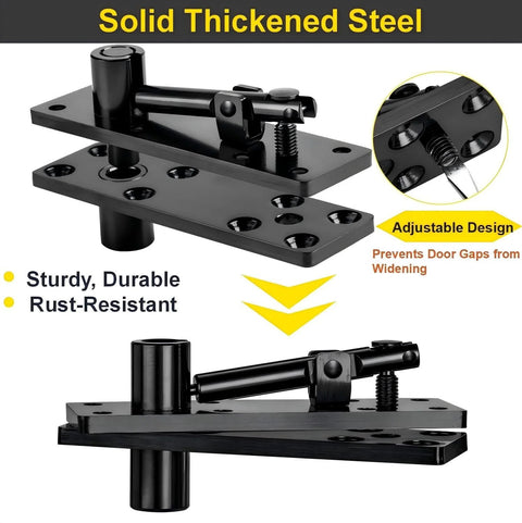 Heavy Duty Hidden Door Hinges With 600 Lbs Load Rating, Thickened Solid Steel Construction, Waterproof Finish, 360 Degree Rotation Pivot For Murphy Door Kit, Secret Door And Bookshelf Door Black