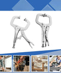 5 Pc 6 Inch Locking C Clamp Pliers Set With Non Slip Swivel Pads Heavy Duty Vise Grip Clamps for woodworking metalworking.
