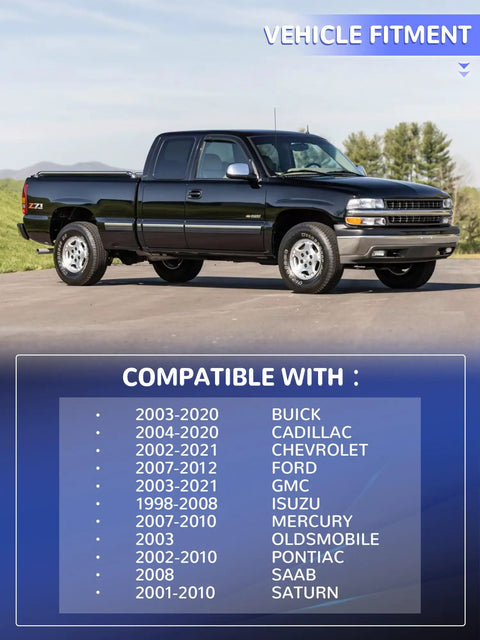 Black pickup truck fitment chart for Air Conditioning Pressure Switch Sensor Replacement OEM 1551343 13587668