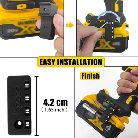 Magnetic One Quarter Inch Hex Bit Holder For Cordless Drills With Four Strong Magnets Quick Access Drill Bit Holster Organizer