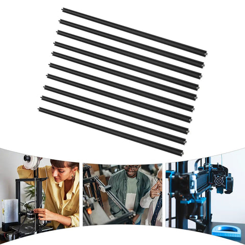 10 Pack Black T Slot Aluminum Extrusion Kit 20x20x1000mm 6063 Aluminum Profile For CNC Machines And 3D Printers, Maker Friendly