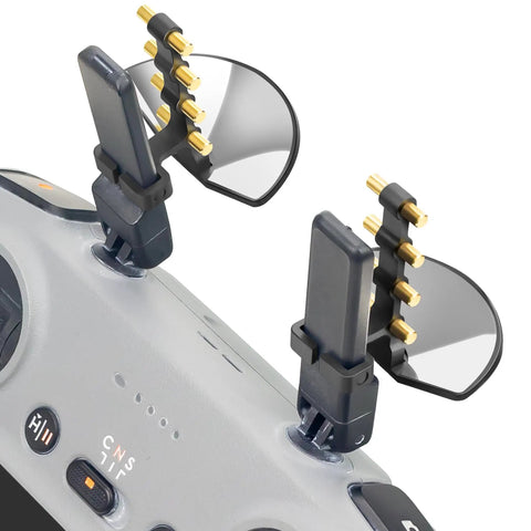 Long Range Drone Remote Antenna Booster For RC 2 And RC Pro Controllers installed on remote, close-up view