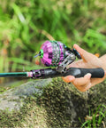 Colorful 5.9ft Two Piece Fishing Rod And Spincast Reel Combo Portable Lightweight Casting Rod for freshwater angling outdoors