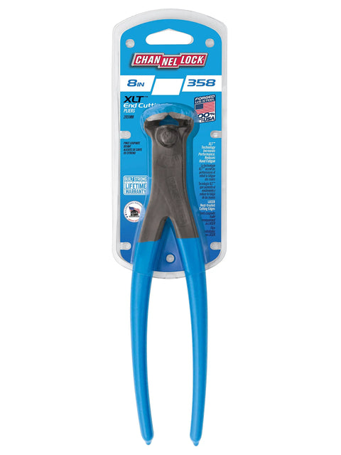 End Cutting Pliers 8 Inch With Blue Grip, Durable Carbon Steel, Matte Finish For Flush Cuts, Wire Trimming, Nails And Staples Removal