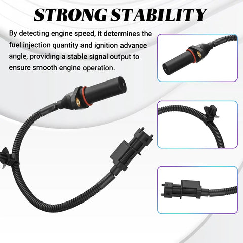 Crankshaft Position Sensor For Hyundai And Kia Engines Replacement OEM No 39180 2B000 391802B000 showing connector and cable