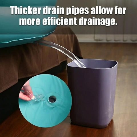 Thicker drain pipes of Portable Air Inflatable Bath Tub for Bedridden Patients ensure efficient drainage for easy use.
