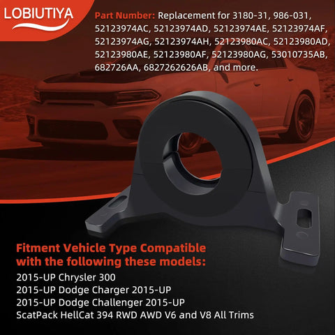 Heavy Duty Center Bearing Support For 2015 Up Dodge Charger Challenger And Chrysler 300 Hellcat Scat Pack V6 V8 Rwd Awd Built Like A Tank Drop In Swap For Smooth Highway Cruising Durable Black Finish High Grade Direct Match